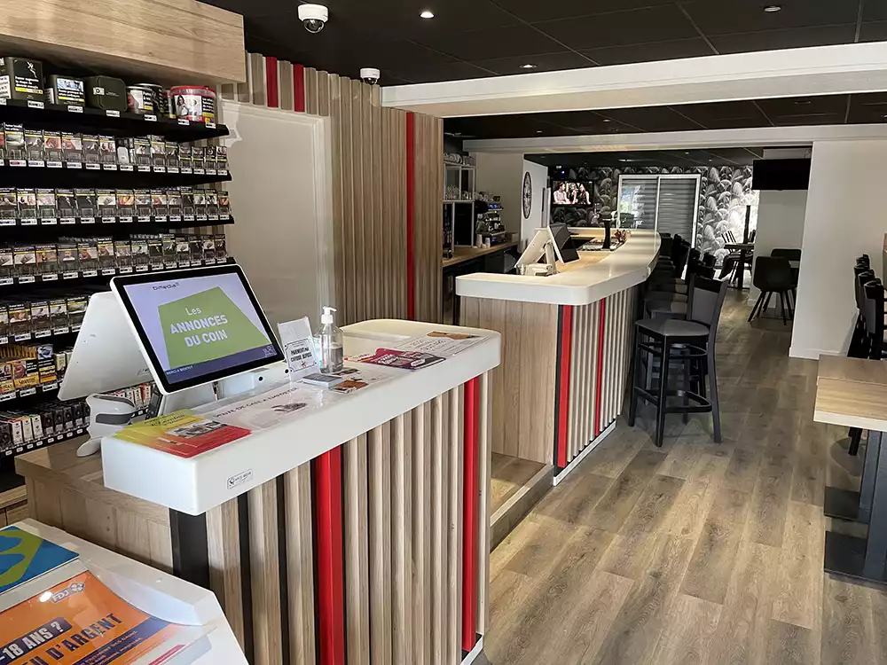 Bar Le Pacific Le Sourn realisations Art Bois Concept min