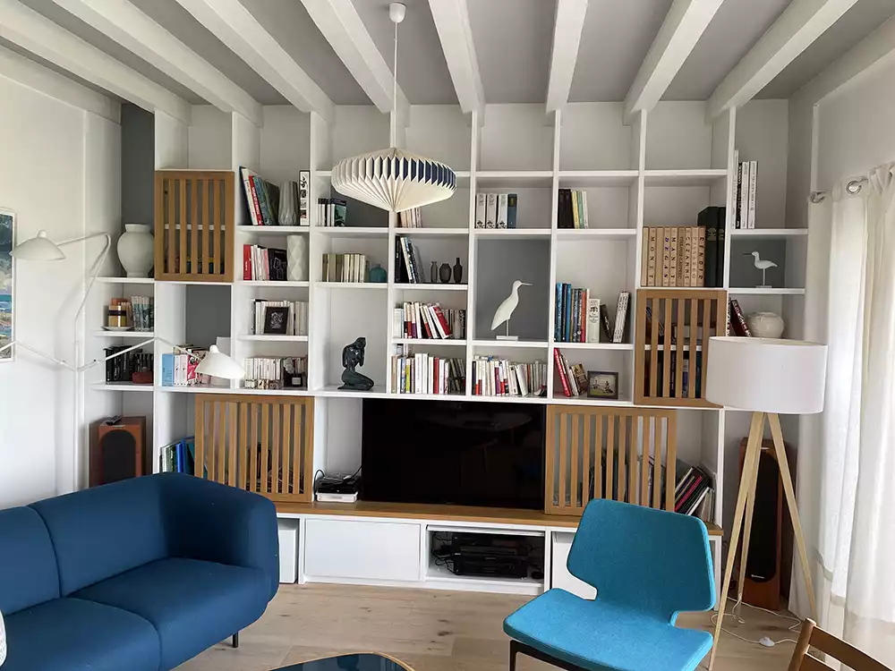 bibliothèques sur mesure realisations particuliers Art Bois Concept min