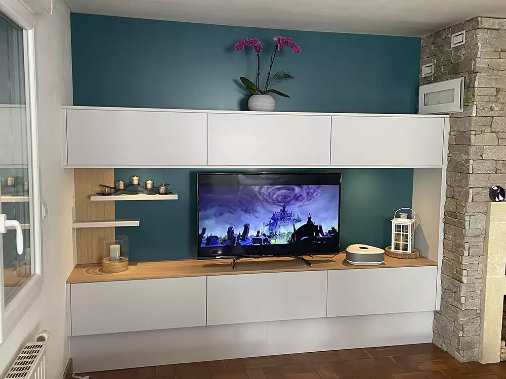 meubles TV sur mesure realisations particuliers Art Bois Concept min